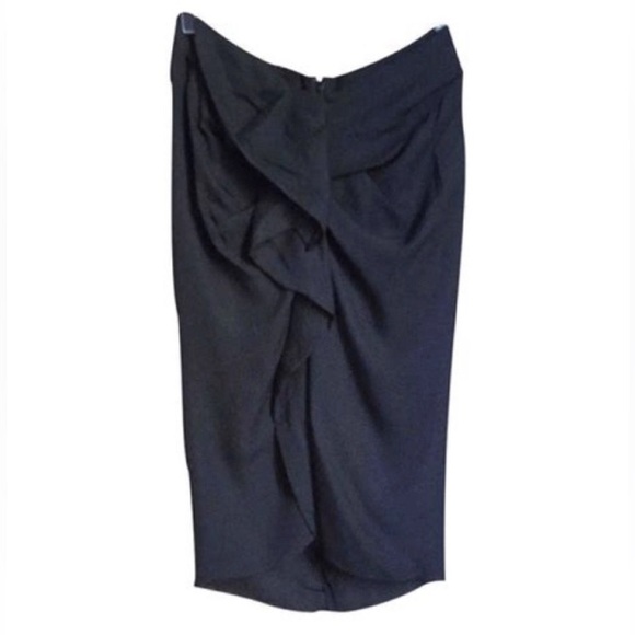 NWT $505 Isabel Marant x Barneys Black NY Silk Skirt Size 42 Raw Edge Hem - Picture 1 of 11